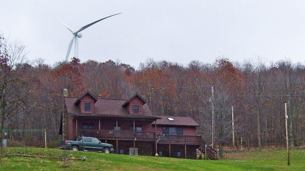 Wind turbine in the distance