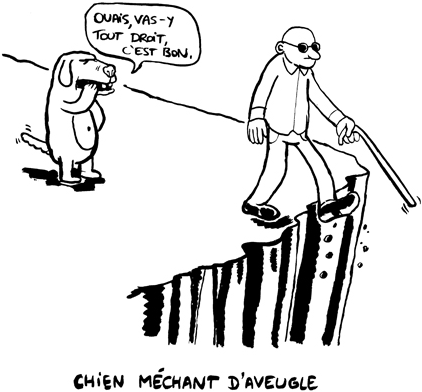 Chien méchant d'aveugle